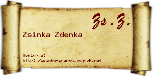 Zsinka Zdenka névjegykártya
